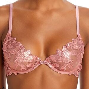 Fleur du Mal Pink Lace Demi Bra